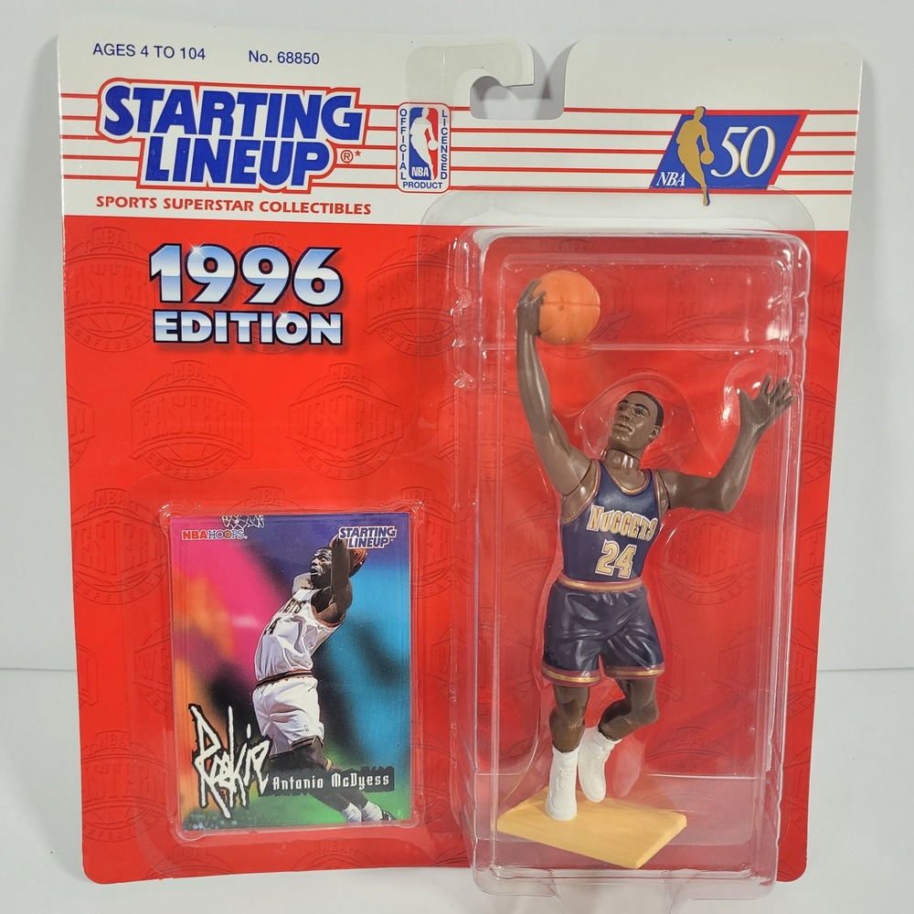1996 Starting Lineup Antonio McDyess Denver‎ Nuggets Rookie Card Figure Kenner
